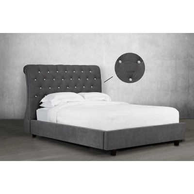 Full Upholstered Bed R-177 with crystals